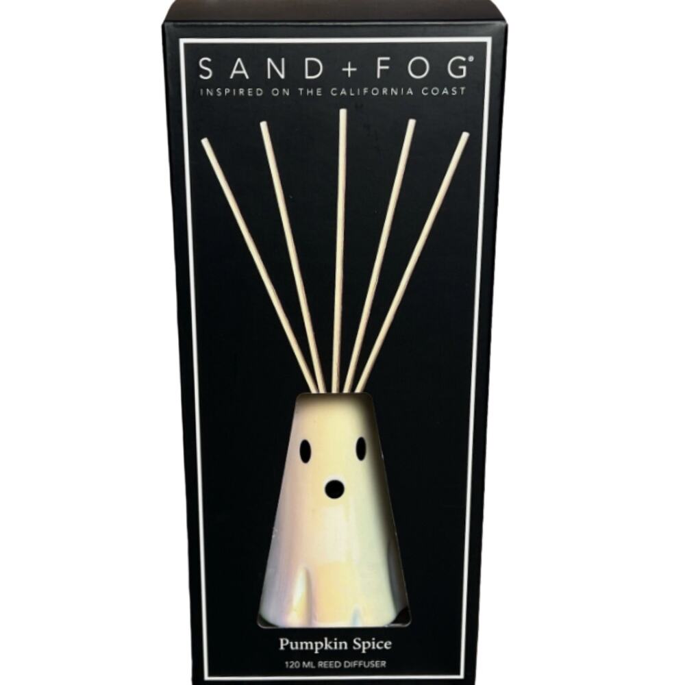 Sand + Fog Spooky Ghost Ceramic Reed Diffuser - Pumpkin Spice (NIB)
